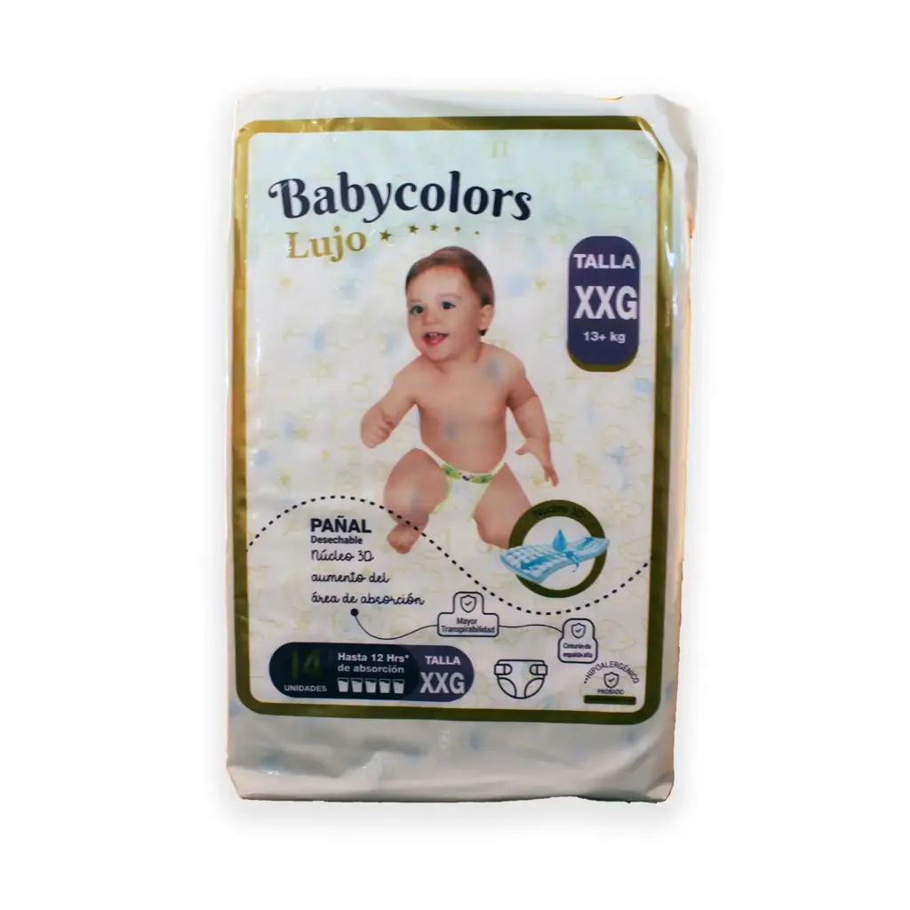 Pañal Babycolors Lujo 14 un XXG