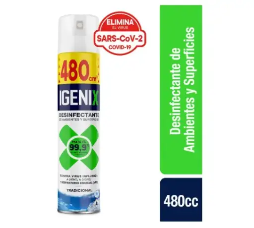 Desinfectante Igenix Tradicional Jirafa Aerosol 480 cc