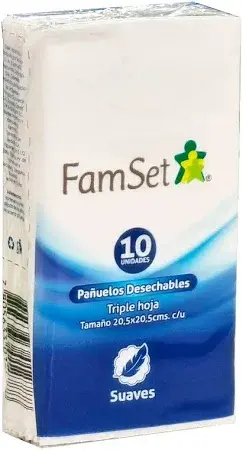 Pañuelo desechable Famset 10 un Triple hoja