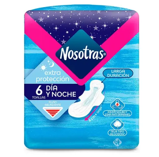 Toalla Femenina Nosotras Día-Noche Extraprotec