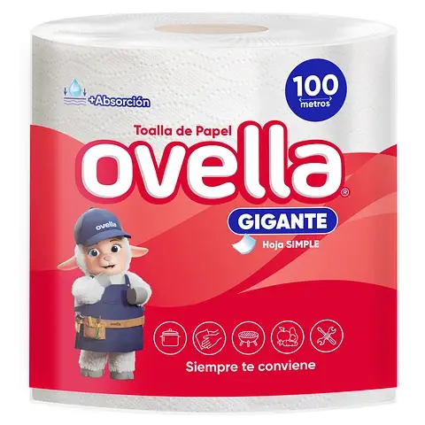 Toalla de Papel Ovella Gigante 100 mt 6 un