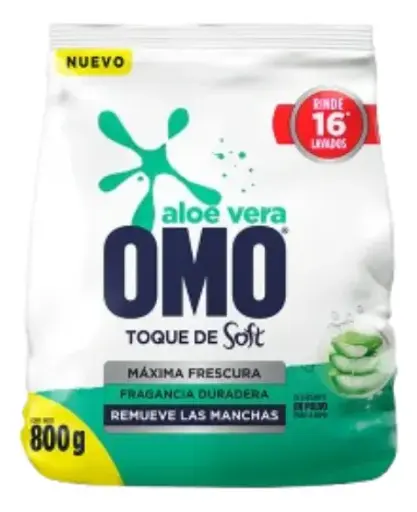 Detergente Omo Aloe Vera Toque Soft Bolsa 800 gr