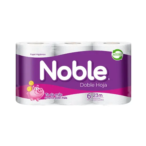 Papel Higiénico Noble Doble Hoja 23 mts x 6 un